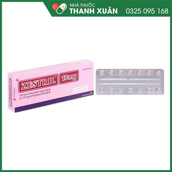 Zestril 10mg trị tăng huyết áp, suy tim